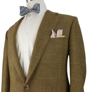 Zegna Mohair Tweed Glen Plaid Sport Coat Wool 42L